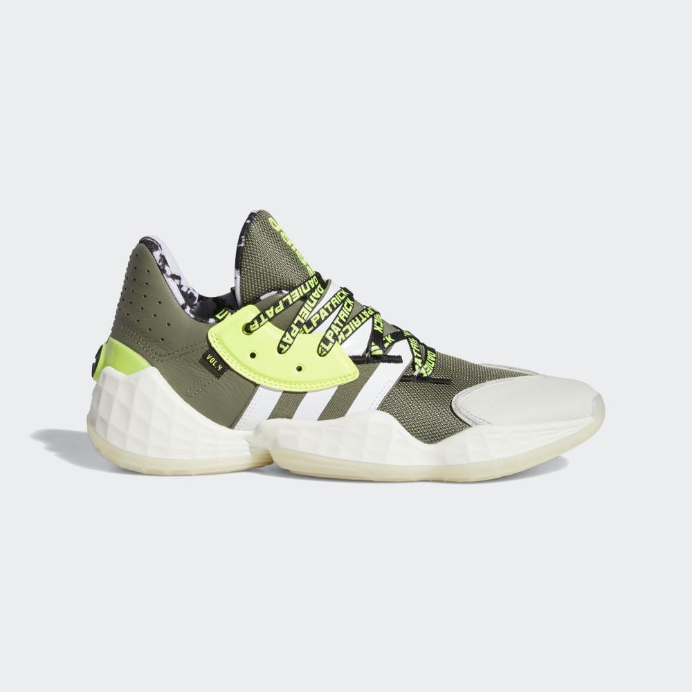 Adidas Men's Daniel Patrick x Harden Vol. 4 Basketball Shoes Green/White/Yellow Ireland FV8921